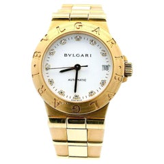 Bvlgari Diagono LCV29G Montre midsize en or jaune 18 carats pour femmes
