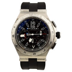 Bvlgari Diagono Professional DP 45 STV GMT Stainless Steel Black Dial Watch
