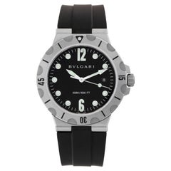 Bvlgari Diagono Professional DP41SSD Edelstahl Schwarzes Zifferblatt Automatik