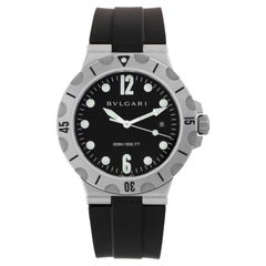 Bvlgari Montre Diagono Professional DP41SSD en acier inoxydable avec cadran noir automatique