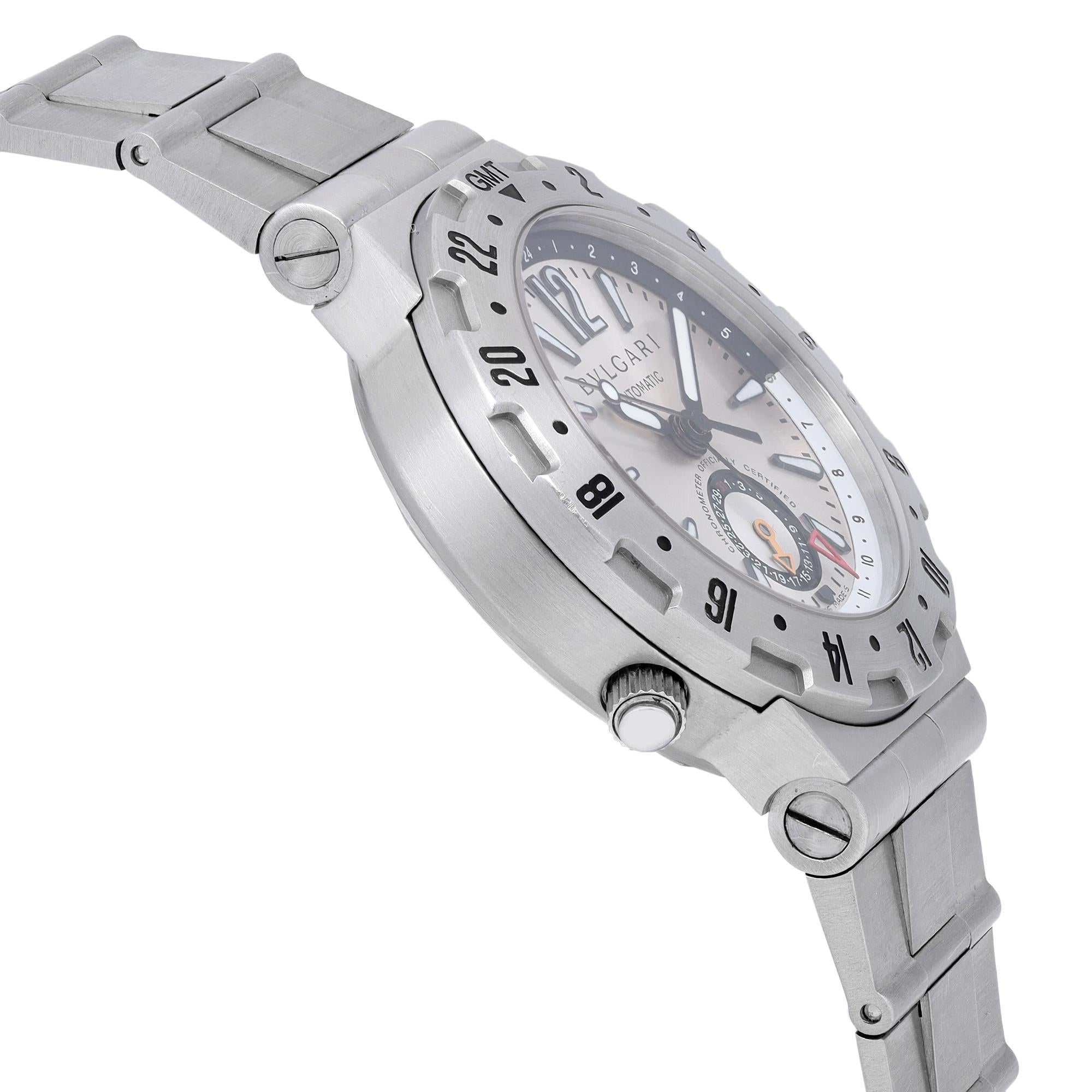 Bvlgari Diagono Professional GMT Acier Automatic Mens Watch GMT40s Pour hommes en vente