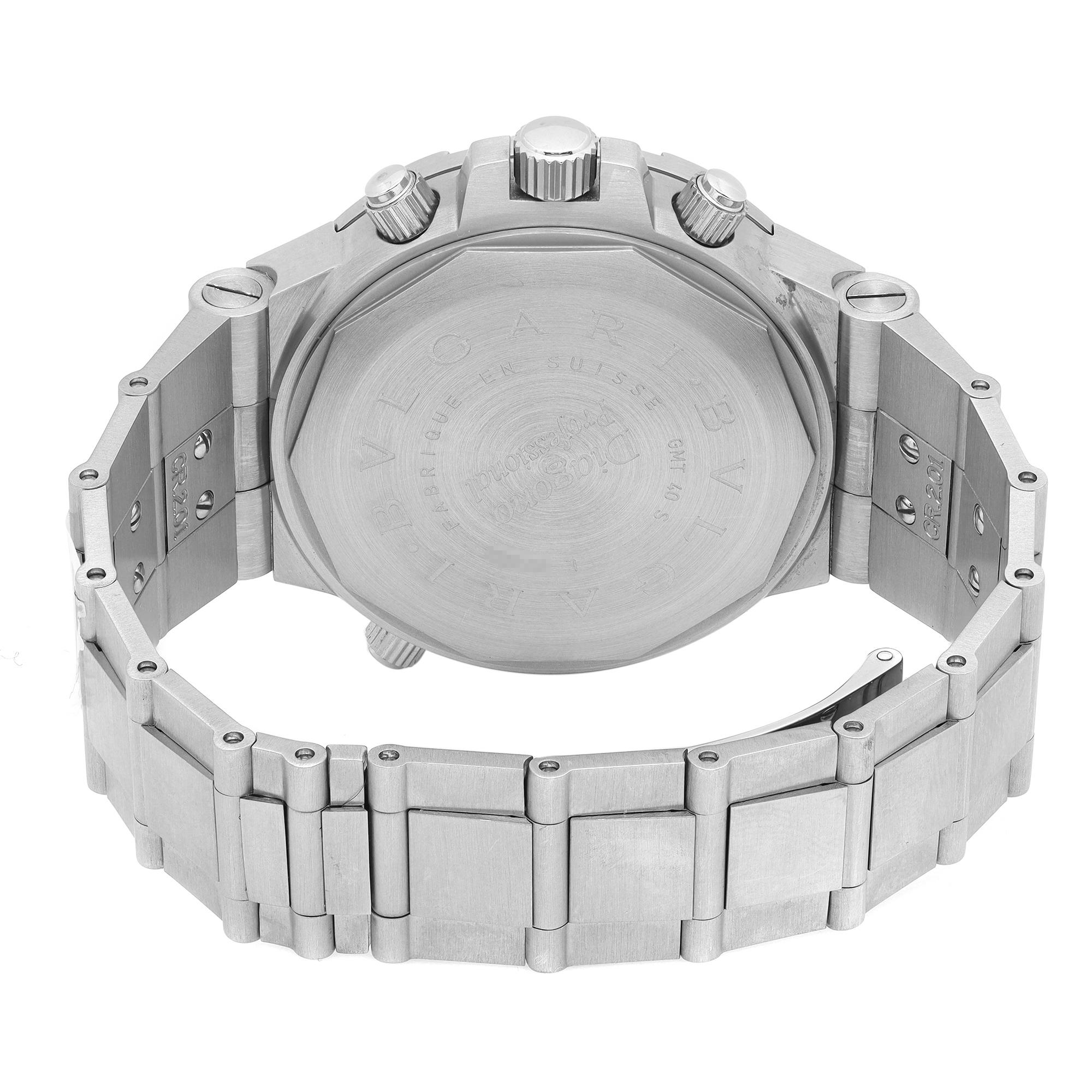 Bvlgari Diagono Professional GMT Acier Automatic Mens Watch GMT40s en vente 1