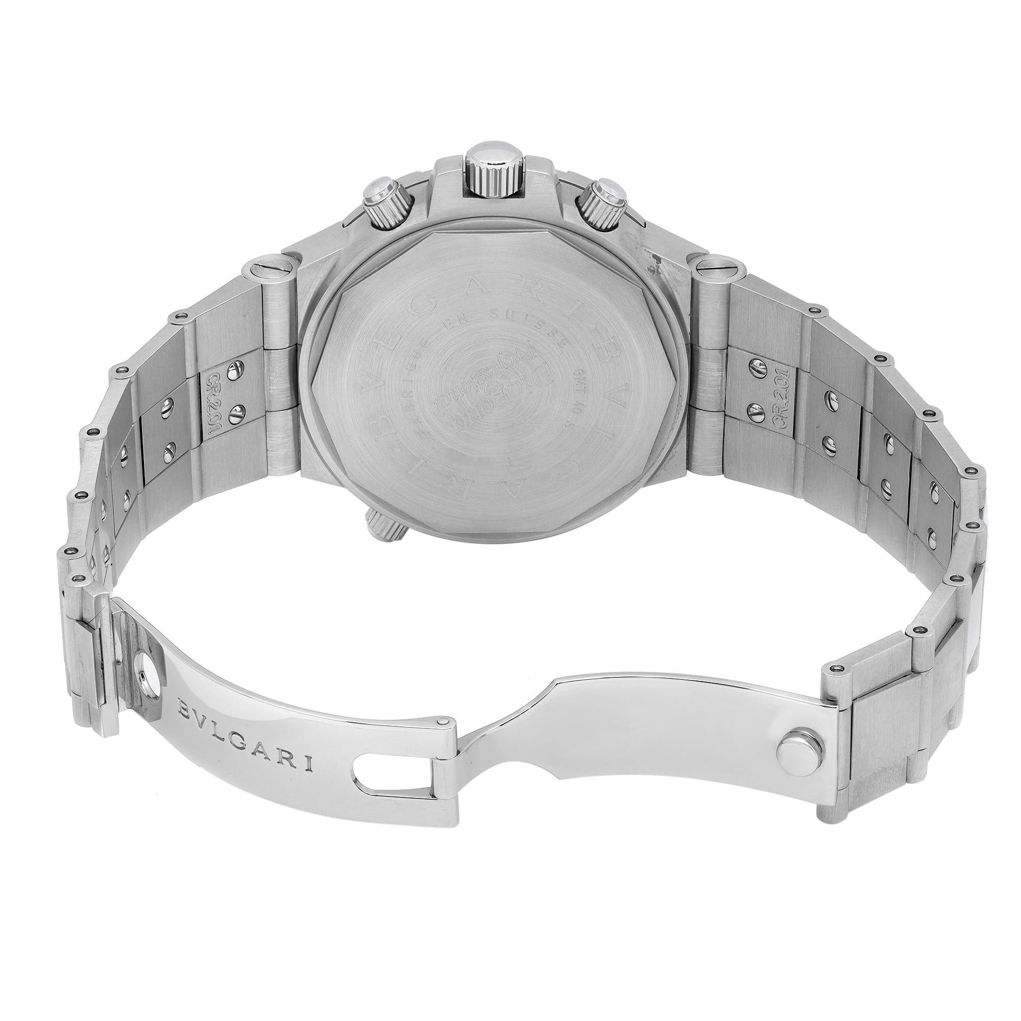 Bvlgari Diagono Professional GMT Acier Automatic Mens Watch GMT40s en vente 2