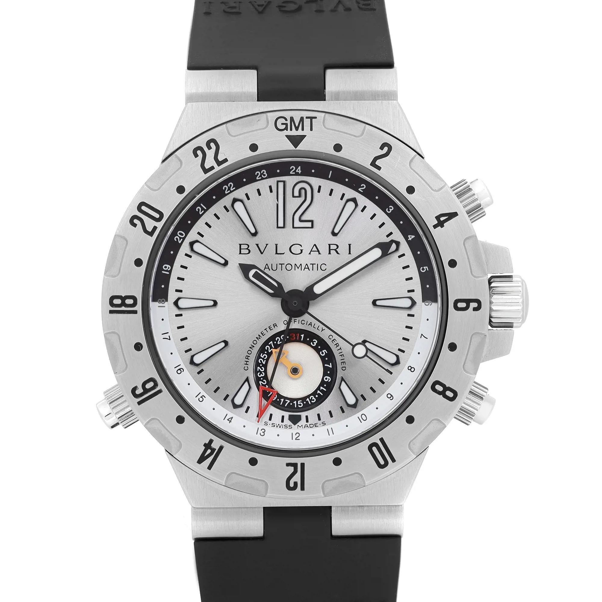 Store Display Model. It can have visible blemishes on the rubber band during storage and handling.

Brand: Bvlgari  Type: Wristwatch  Department: Men  Model Number: 101300  Country/Region of Manufacture: Switzerland  Style: Casual  Model: Bvlgari