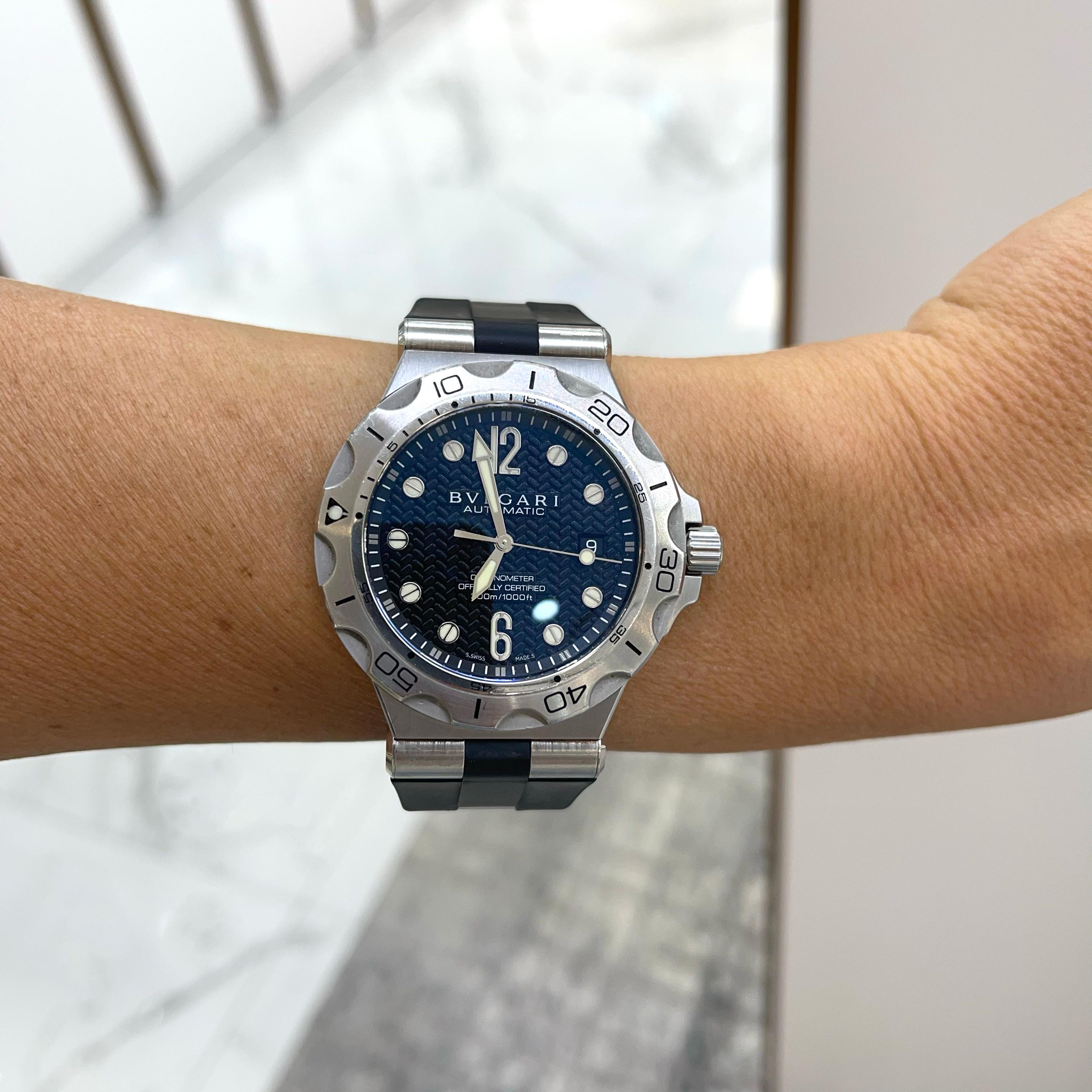 Bvlgari Diagono Scuba Aqua Chronometer Dp42ssd 42MM Edelstahl Herrenuhr 8