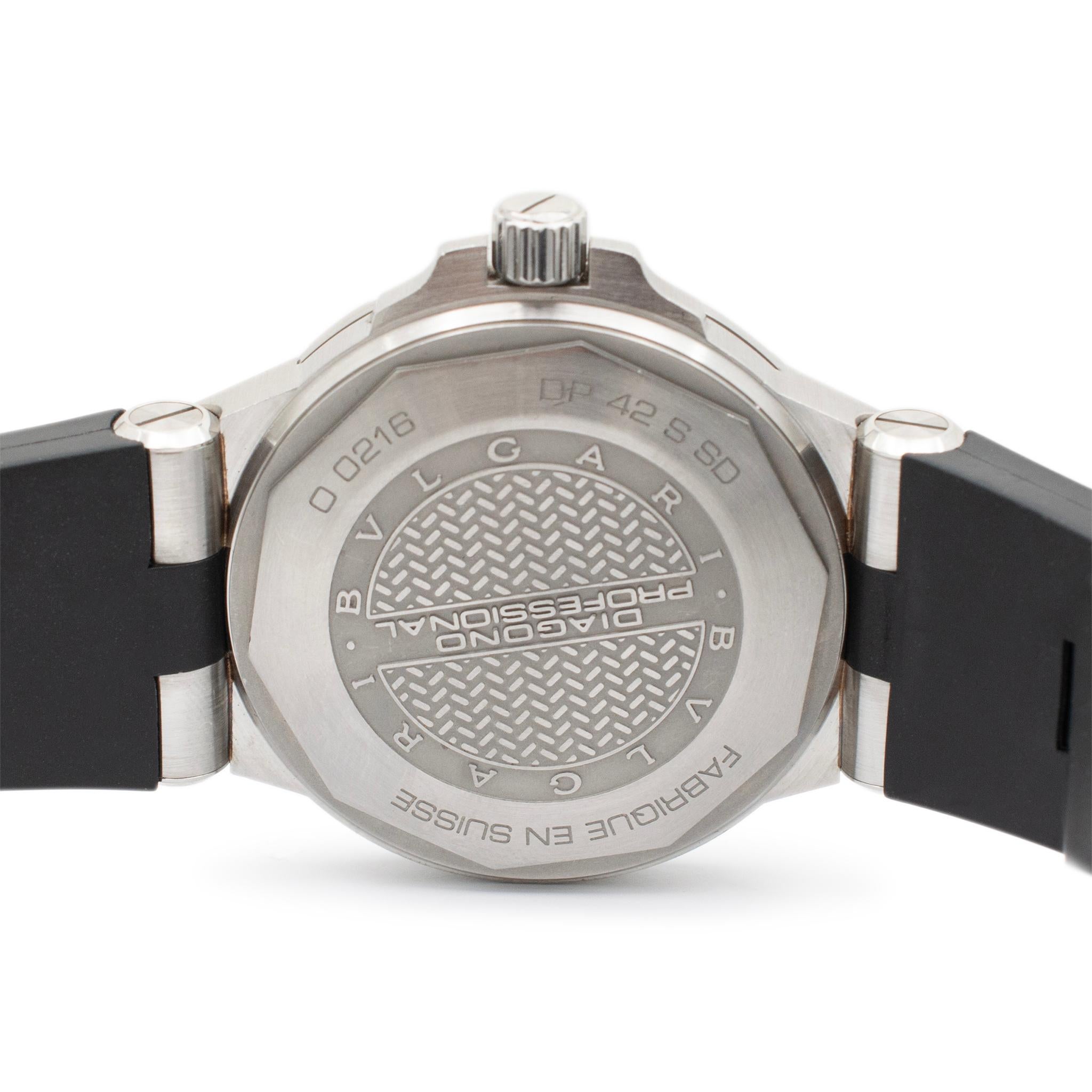 Bvlgari Diagono Scuba Aqua Chronometer Dp42ssd 42MM Edelstahl Herrenuhr 3