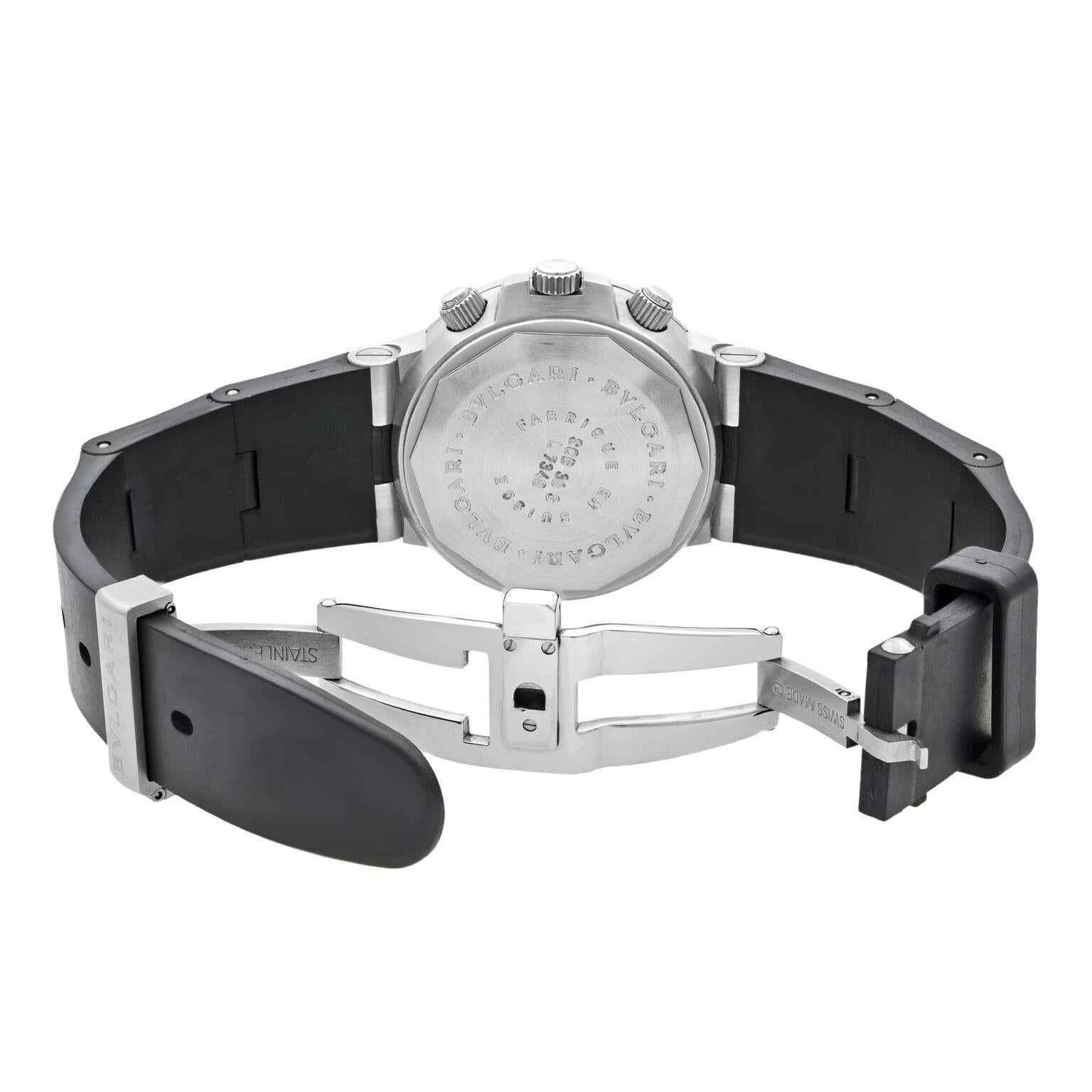 Modern Bvlgari Diagono Scuba Chronograph Black Dial Automatic Men's Watch SCB 38 S