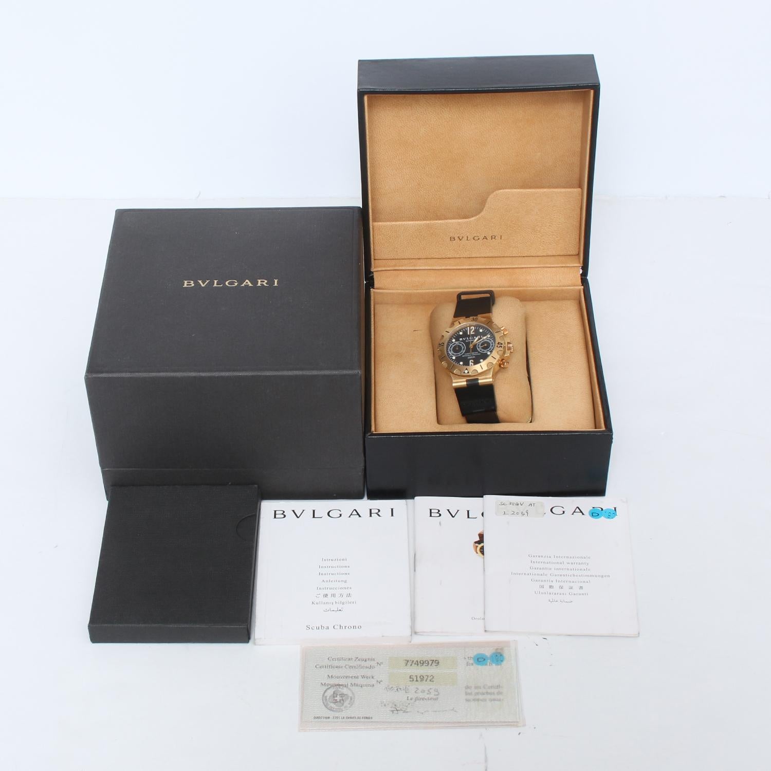 Bvlgari Diagono Scuba Chronograph Men's Yellow Gold Watch SC 38 G 3