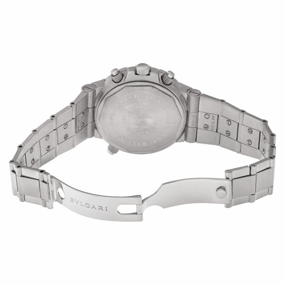 Bvlgari Diagono SD 38 S, Black Dial, Certified and Warranty In Excellent Condition In Miami, FL
