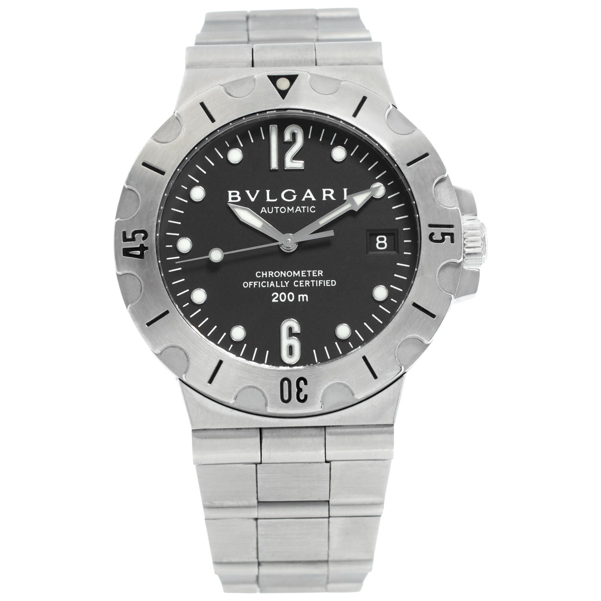 Bvlgari Diagono sd38s in Stainless Steel with a black dial 38mm Automatic watch