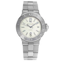 Bvlgari Diagono Silver Checkered Dial Steel Automatic Men's Watch DG40C6SSD