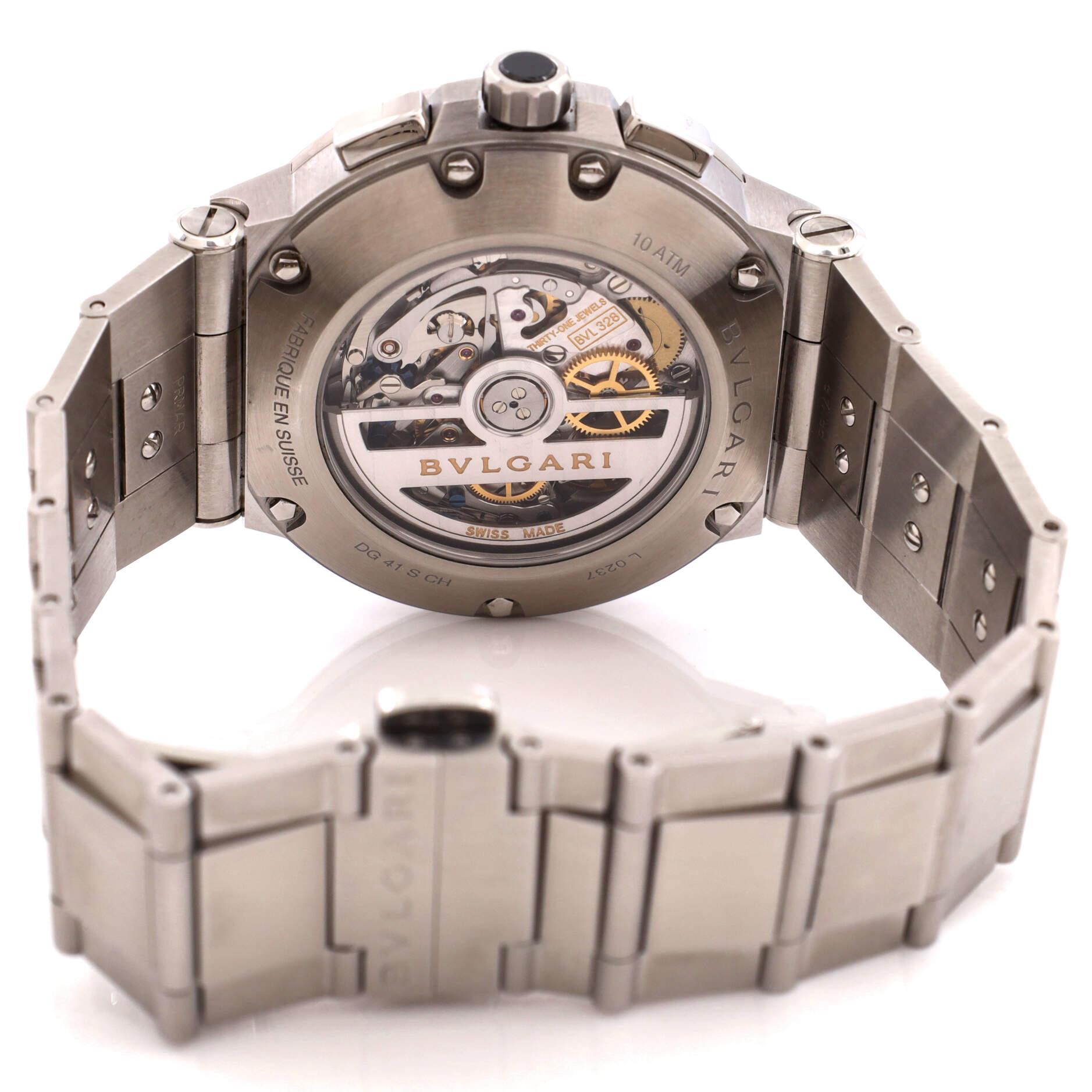 Women's or Men's Bvlgari Diagono Velocissimo Chronograph Automatic Watch Stainless Steel 41