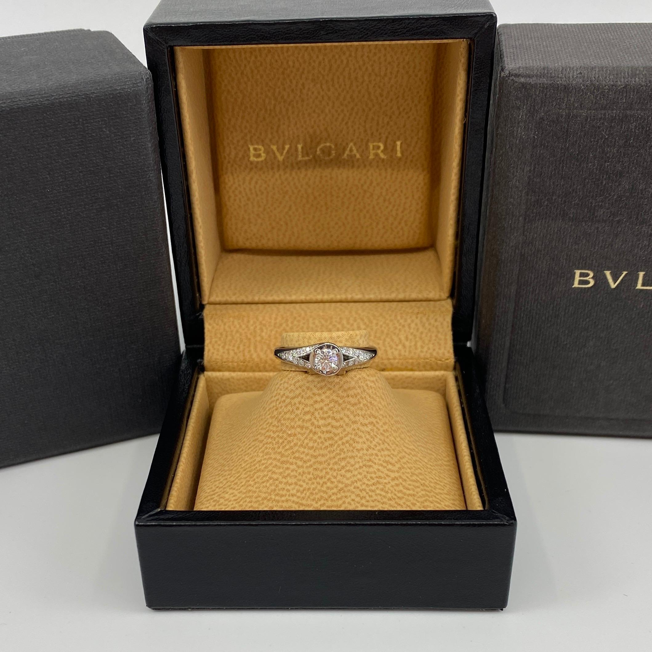 Bvlgari Diamond 0.25ct Incontro d'Amore 18 Karat White Gold Ring E VVS1 1