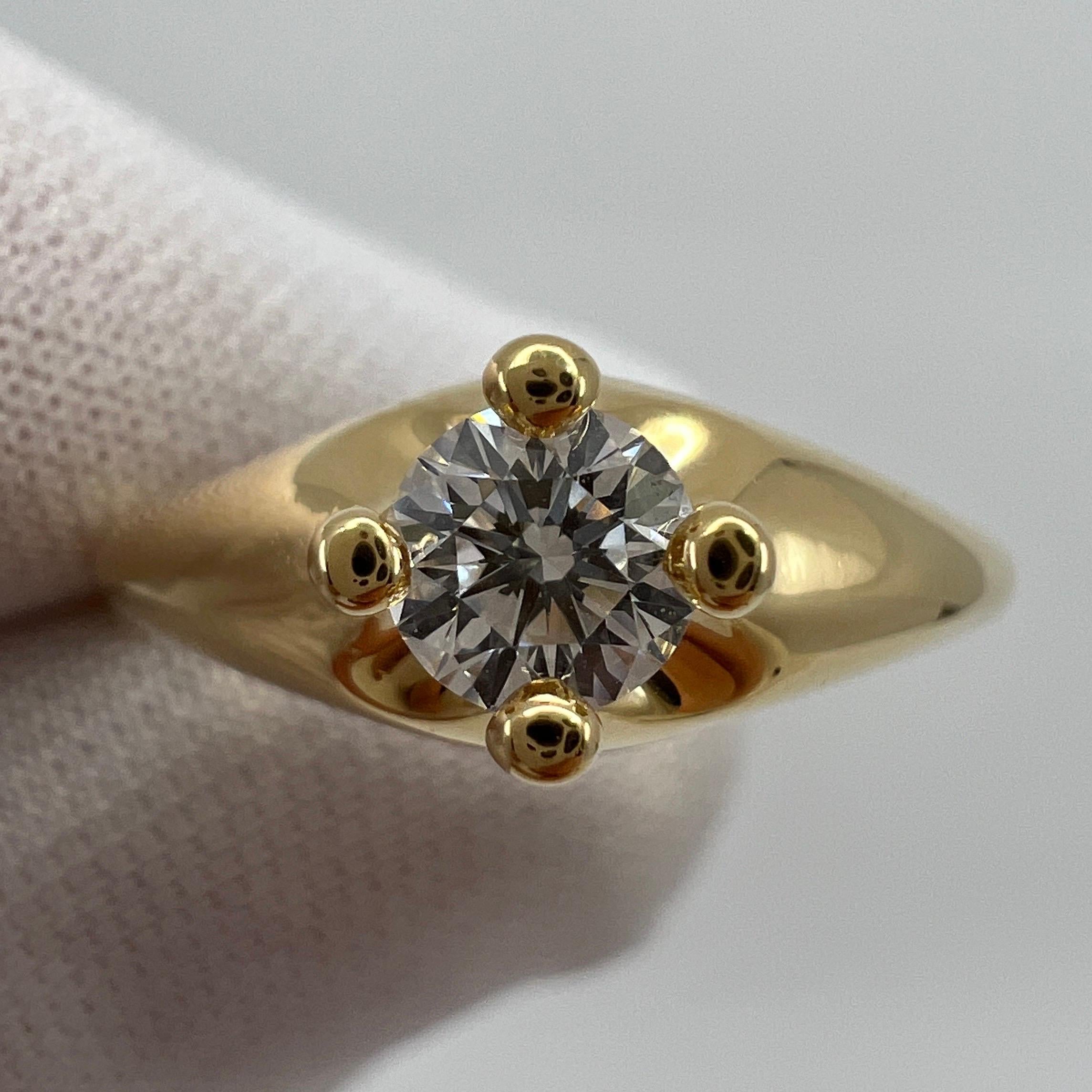 Bvlgari Diamant 0,27 Karat 18k Gelbgold Solitär Rundschliff Band Ring F VVS1 für Damen oder Herren im Angebot
