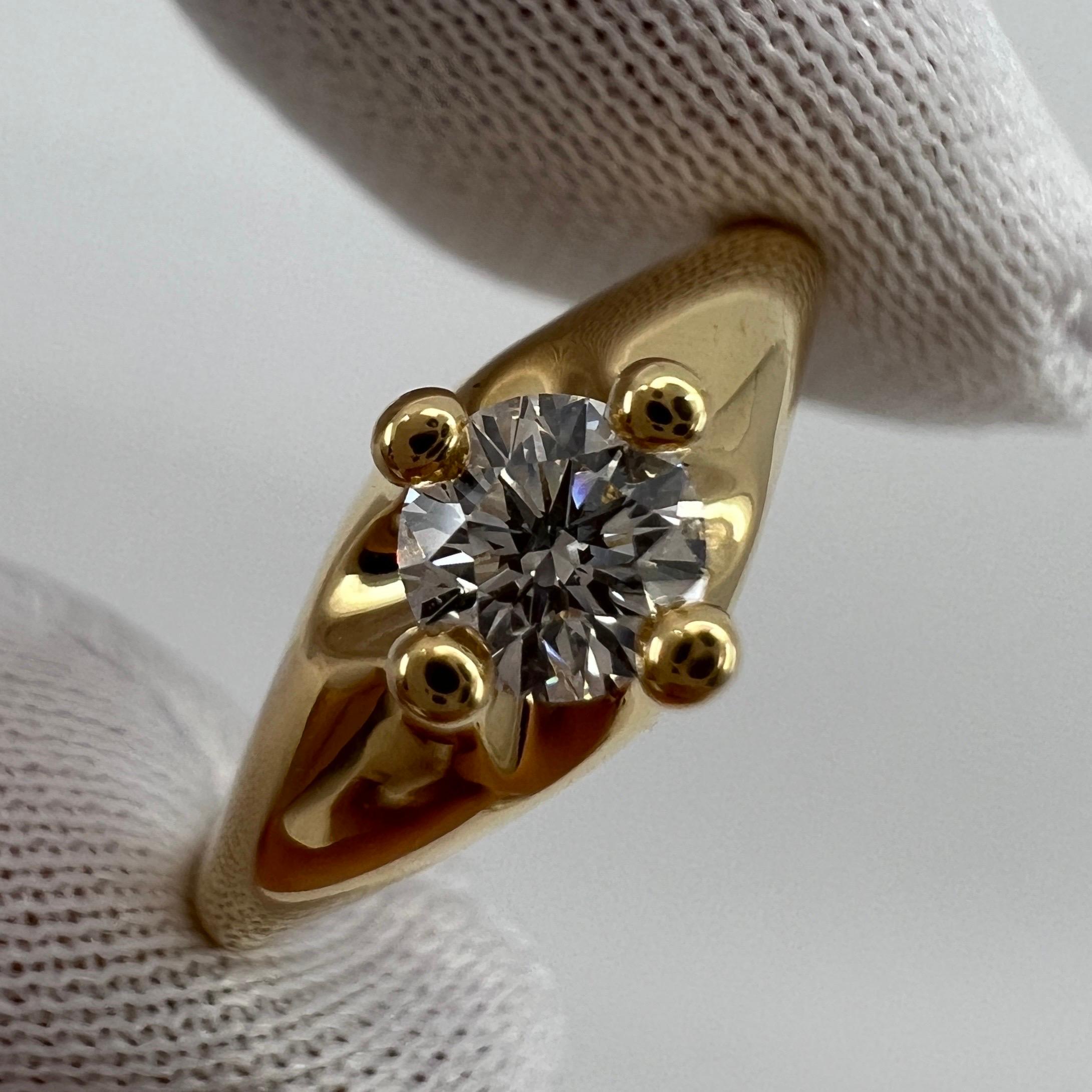 Bvlgari Diamant 0,27 Karat 18k Gelbgold Solitär Rundschliff Band Ring F VVS1 im Angebot 3