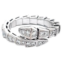 Bvlgari Diamond 18 Karat White Gold Serpenti Viper Ring