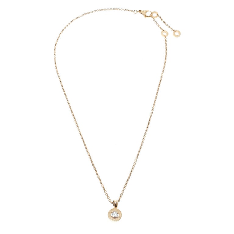 Bvlgari Diamond and 18k Rose Gold Pendant Necklace For Sale at 1stDibs