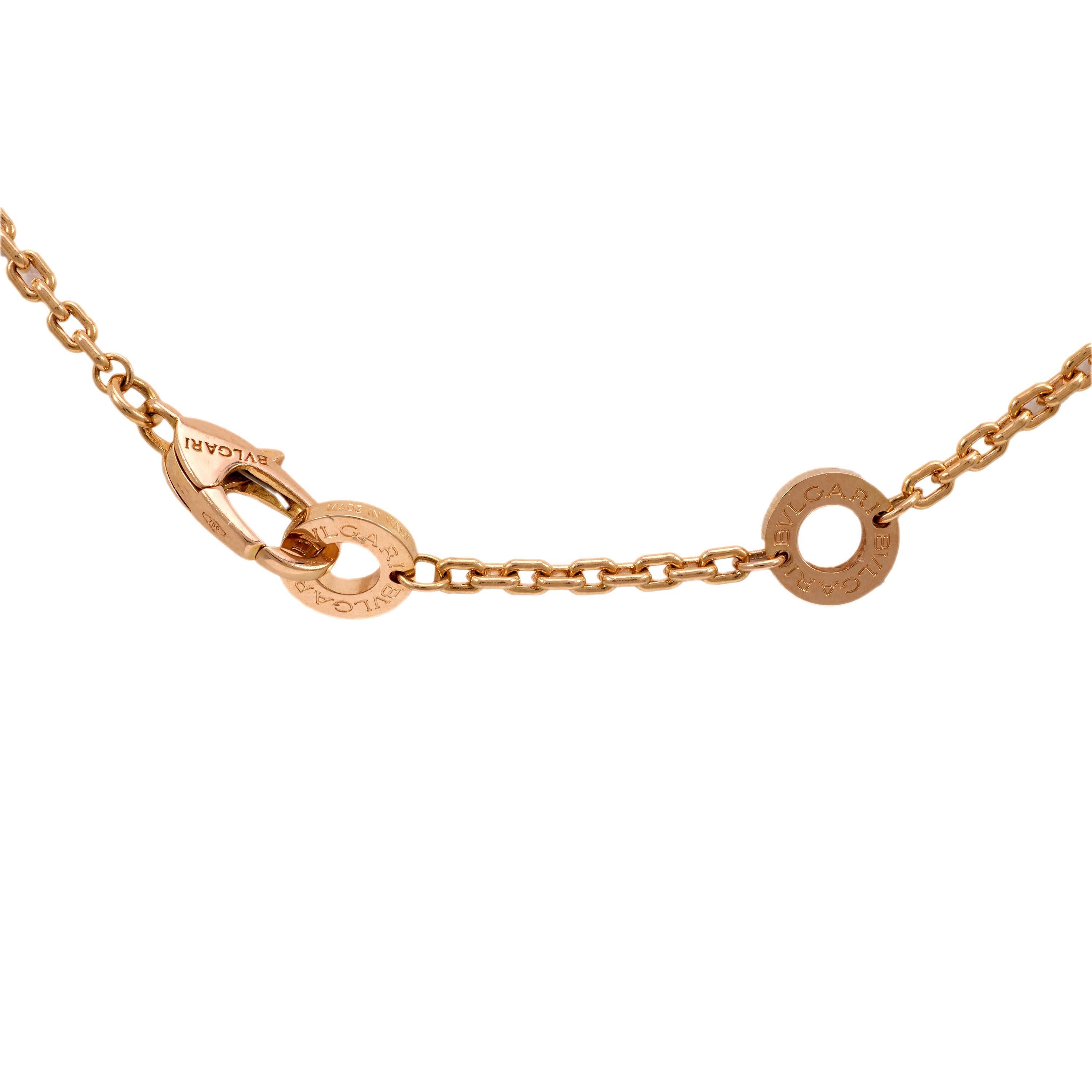 Women's Bvlgari diamond 18k rose gold Serpenti Viper snake necklace For Sale