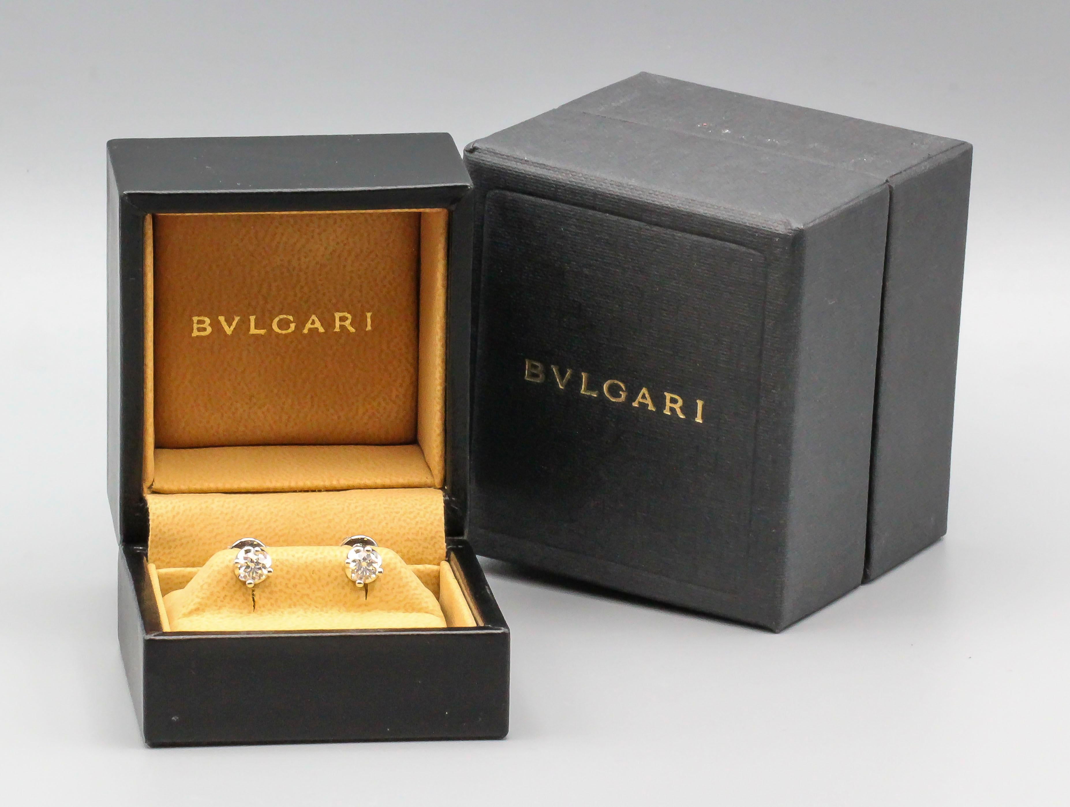 Fine pair of diamond and 18k white gold stud earrings from the 