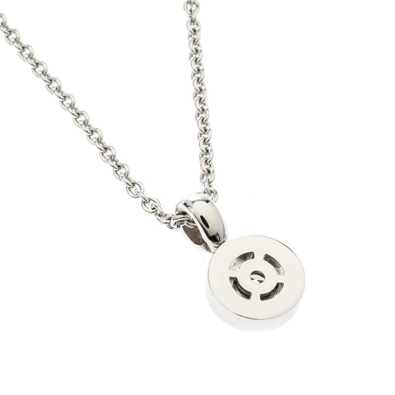 Women's Bvlgari Diamond & 18k White Gold Pendant Necklace For Sale