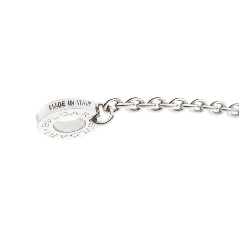 Bvlgari Diamond & 18k White Gold Pendant Necklace For Sale 1