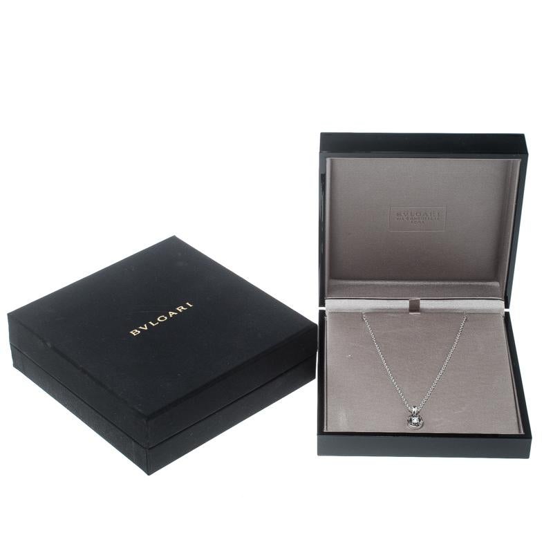 Bvlgari Diamond & 18k White Gold Pendant Necklace For Sale 2