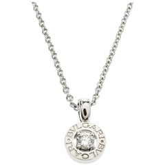 Bvlgari Diamond & 18k White Gold Pendant Necklace
