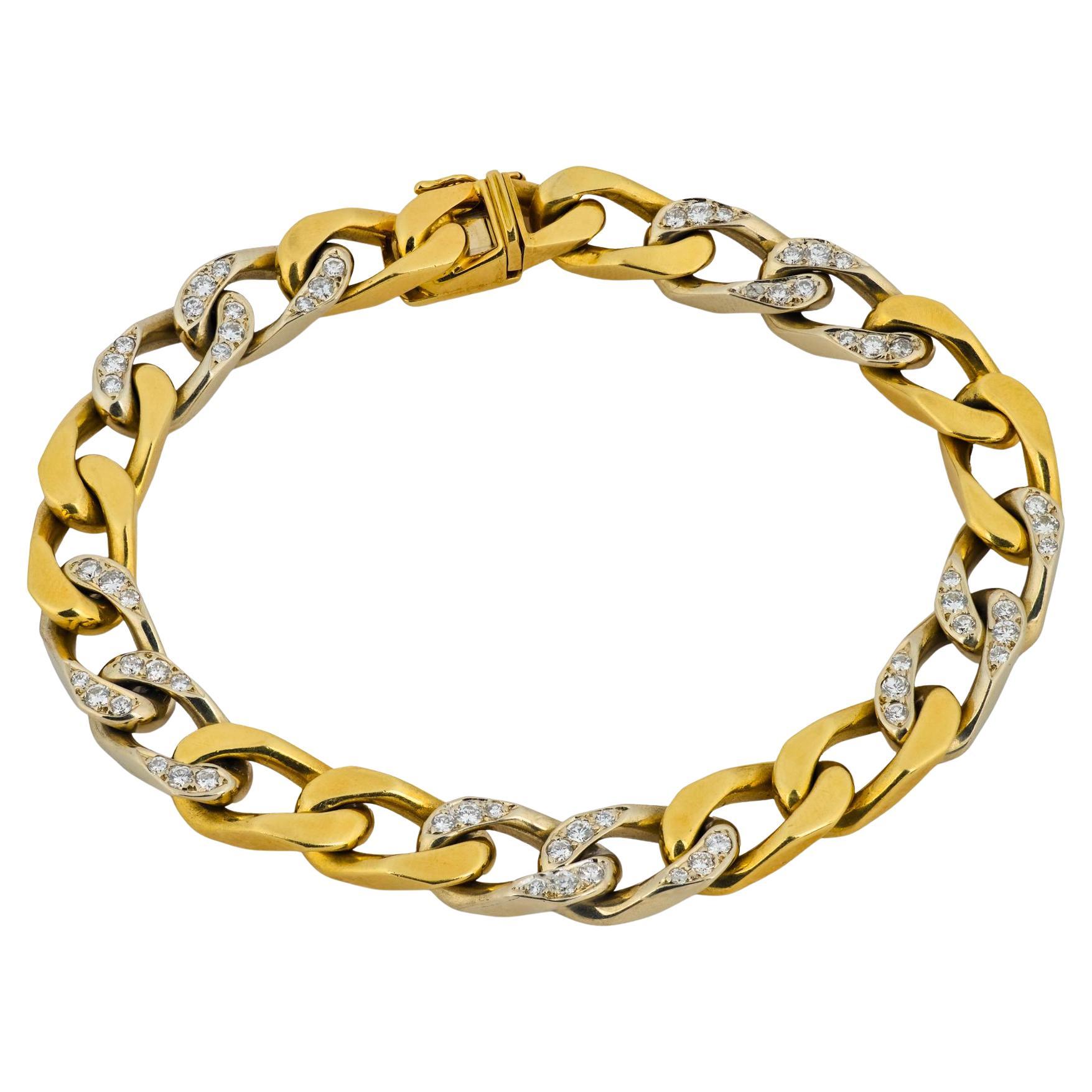 Bvlgari diamond 18k yellow and white gold bracelet