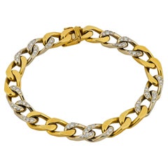 Bvlgari diamond 18k yellow and white gold bracelet