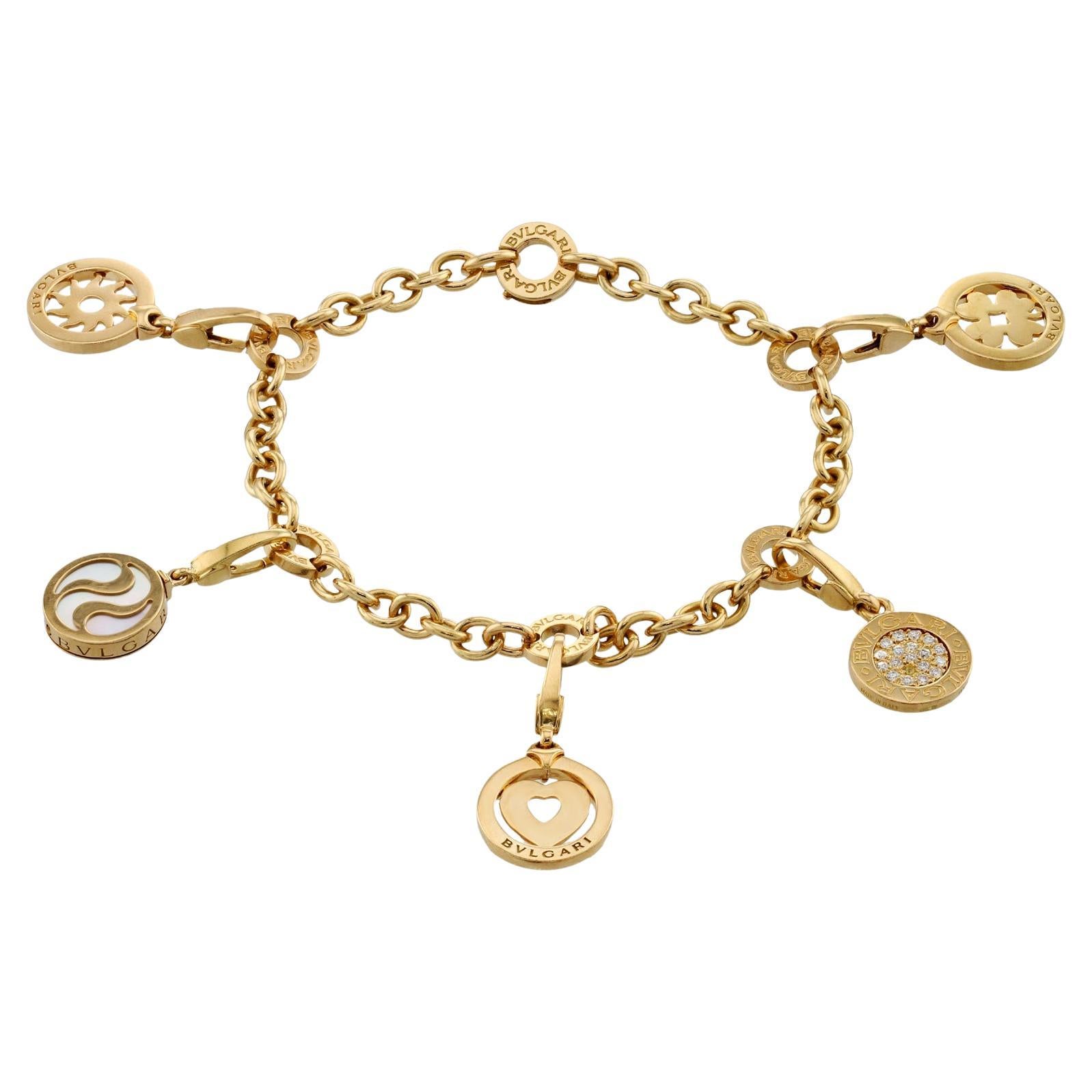 BVLGARI Bracelet 5 carats en or jaune 18 carats avec diamants  en vente