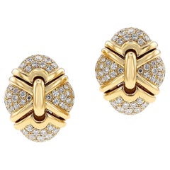 Pendientes BVLGARI de diamantes y oro de 18k