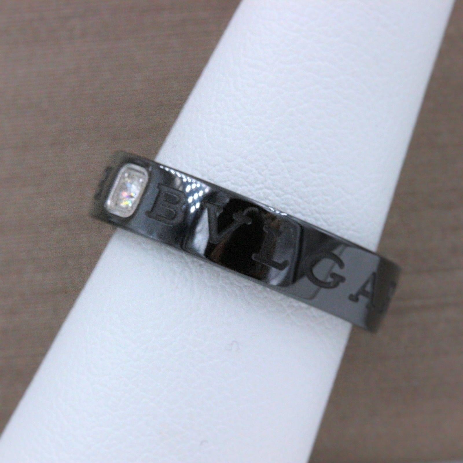 Bvlgari Diamond and Black Ceramic Band Mod: 350504 Ref: AN857211 In Excellent Condition In San Diego, CA