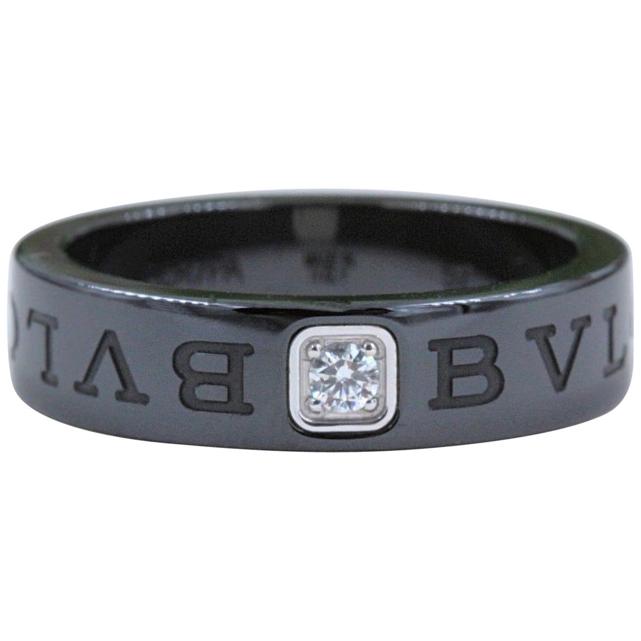 bulgari diamond black ceramic ring