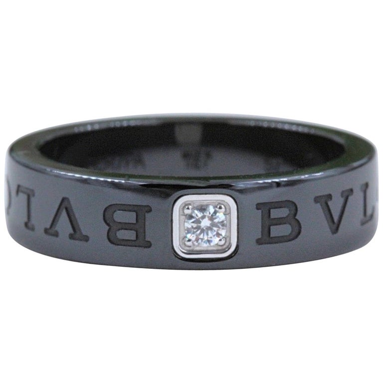 Bvlgari Diamond and Black Ceramic Band Mod: 350504 Ref: AN857211 at 1stDibs  | bvlgari black ceramic diamond ring, bvlgari black ceramic ring, bvlgari  ring black ceramic