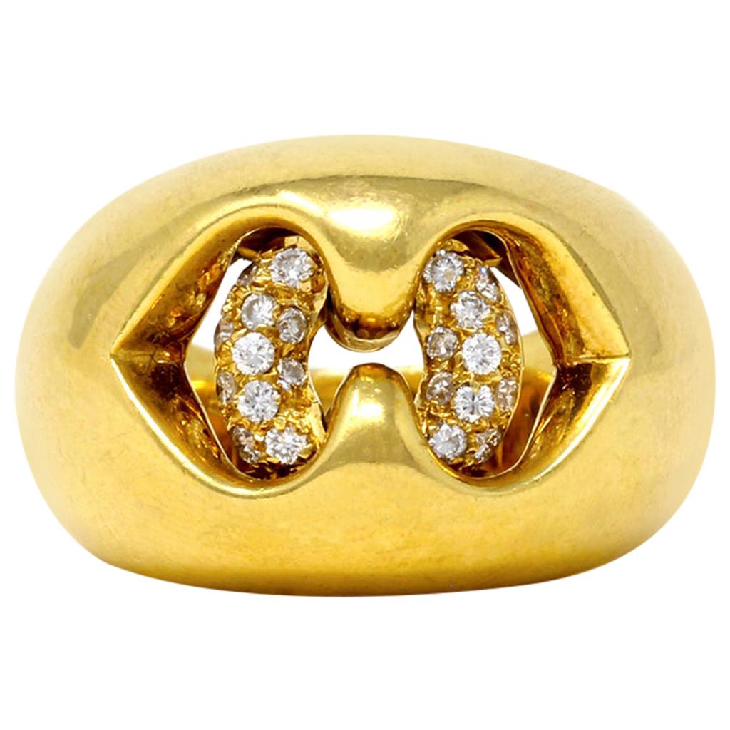Bvlgari Diamond and Gold Cocktail Ring For Sale