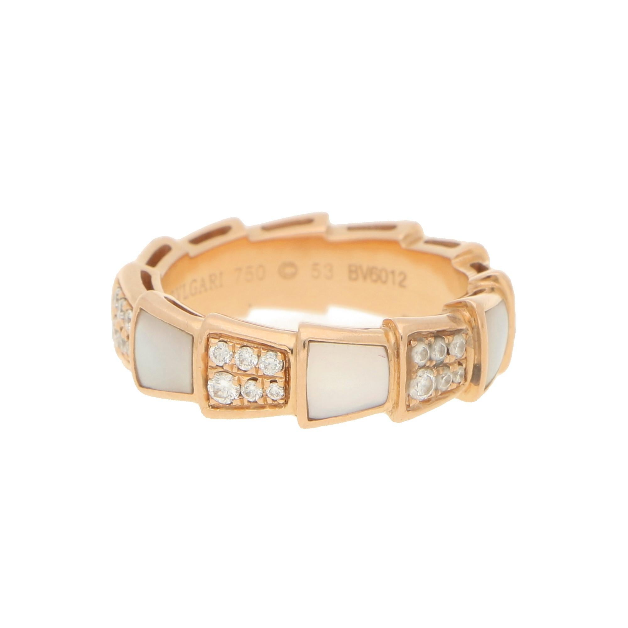 bvlgari mother of pearl cuore ring