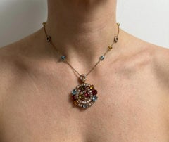 Bvlgari Diamond and Multi-Gemstone Necklace in 18K Yellow Gold