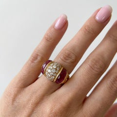 Bvlgari Diamond and Pink Tourmaline Ring in 18k Yellow Gold