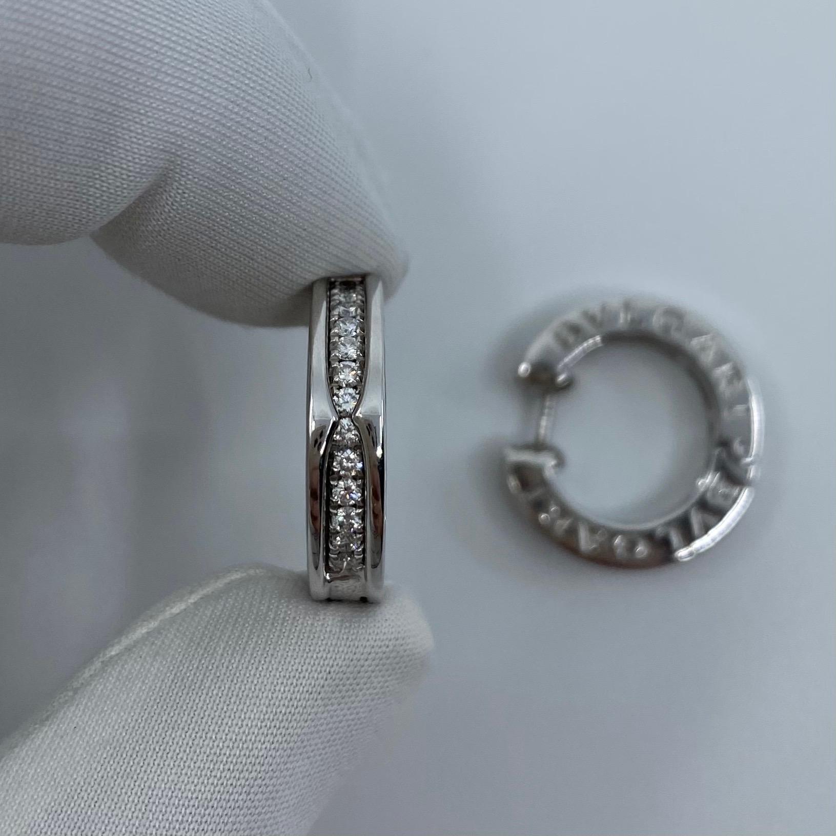 Bvlgari Diamond B.Zero1 18 Karat White Gold Hoop Stud Earrings 1