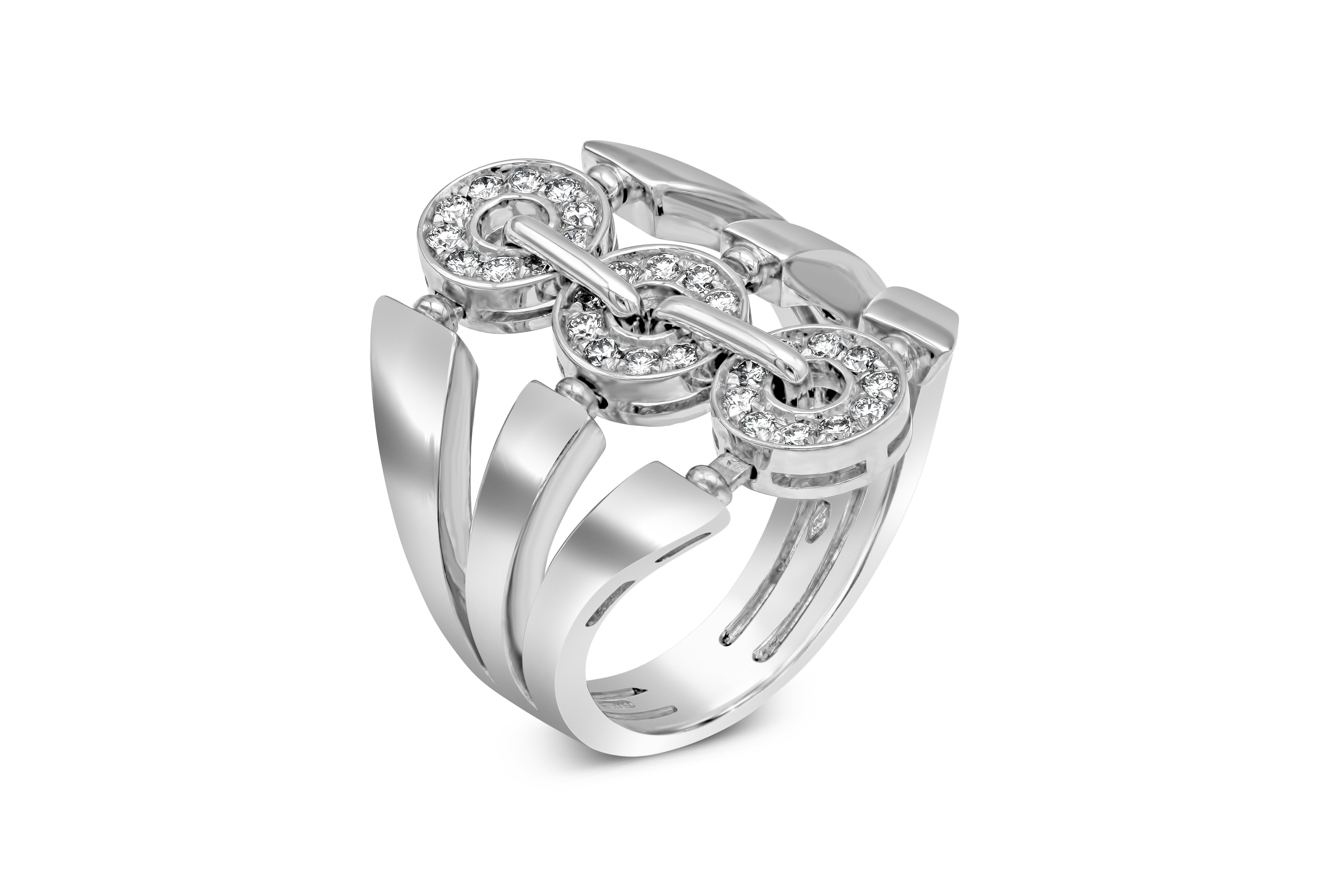 Contemporary Bvlgari Diamond Cocktail Ring in White Gold For Sale