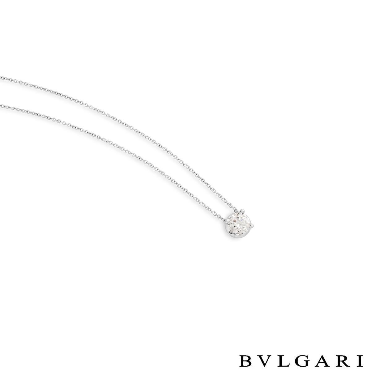 Taille ronde Bvlgari Collier couronne en diamants 1,02 carat certifié GIA en vente