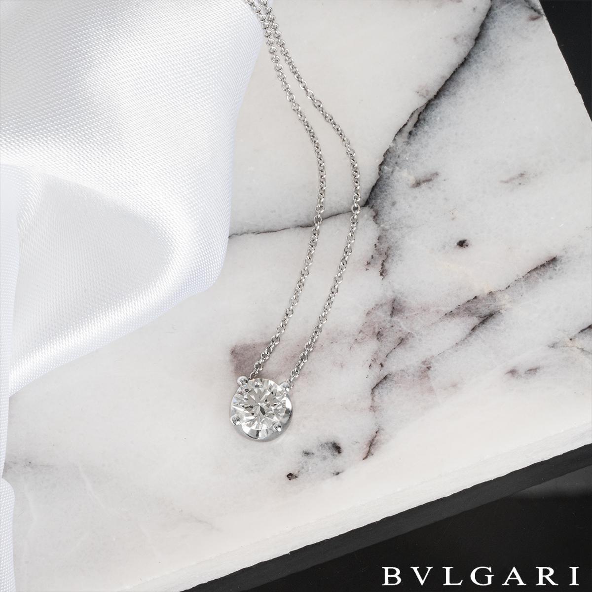Bvlgari Diamond Corona Necklace 1.02 Carat GIA Certified In Excellent Condition For Sale In London, GB