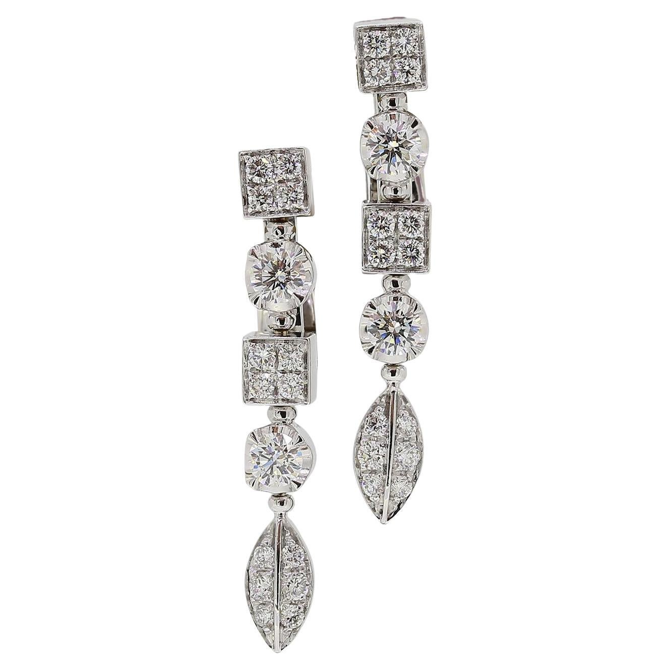 Bvlgari Diamond Drop Lucea Earrings For Sale