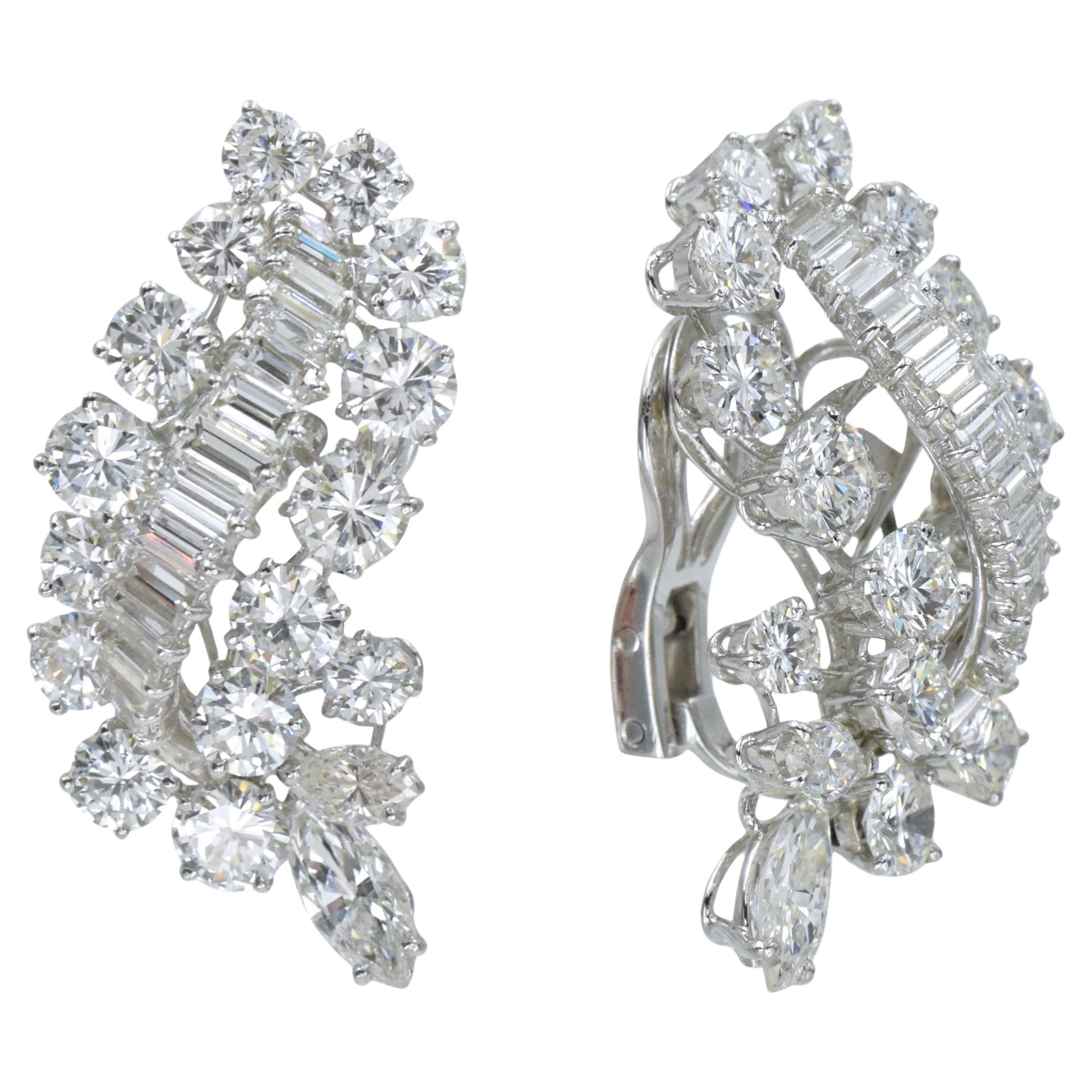 Artist Bvlgari Diamond  Ear-Clips Platinum For Sale