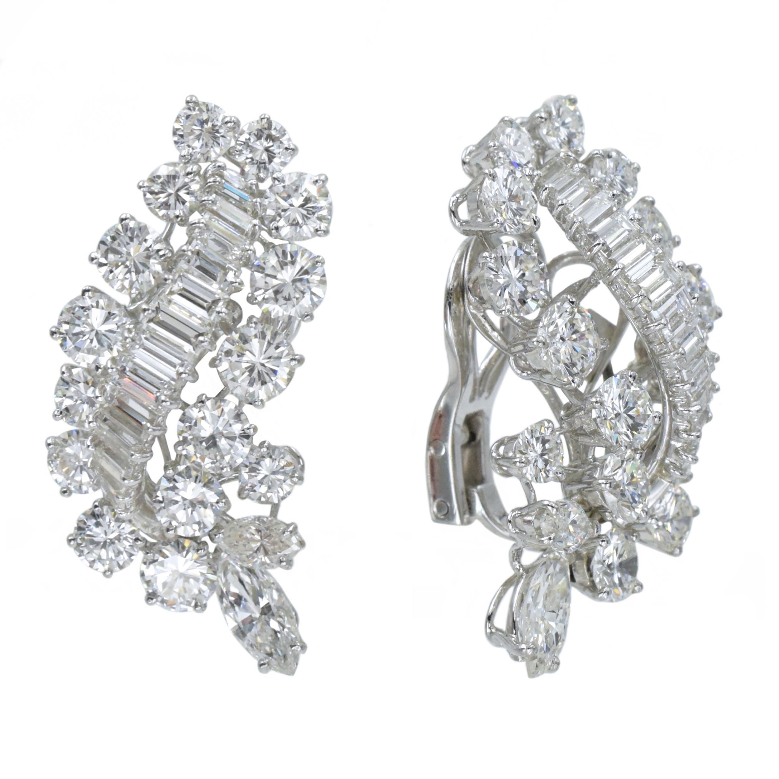 Bvlgari Diamond  Ear-Clips Platinum In Excellent Condition For Sale In New York, NY