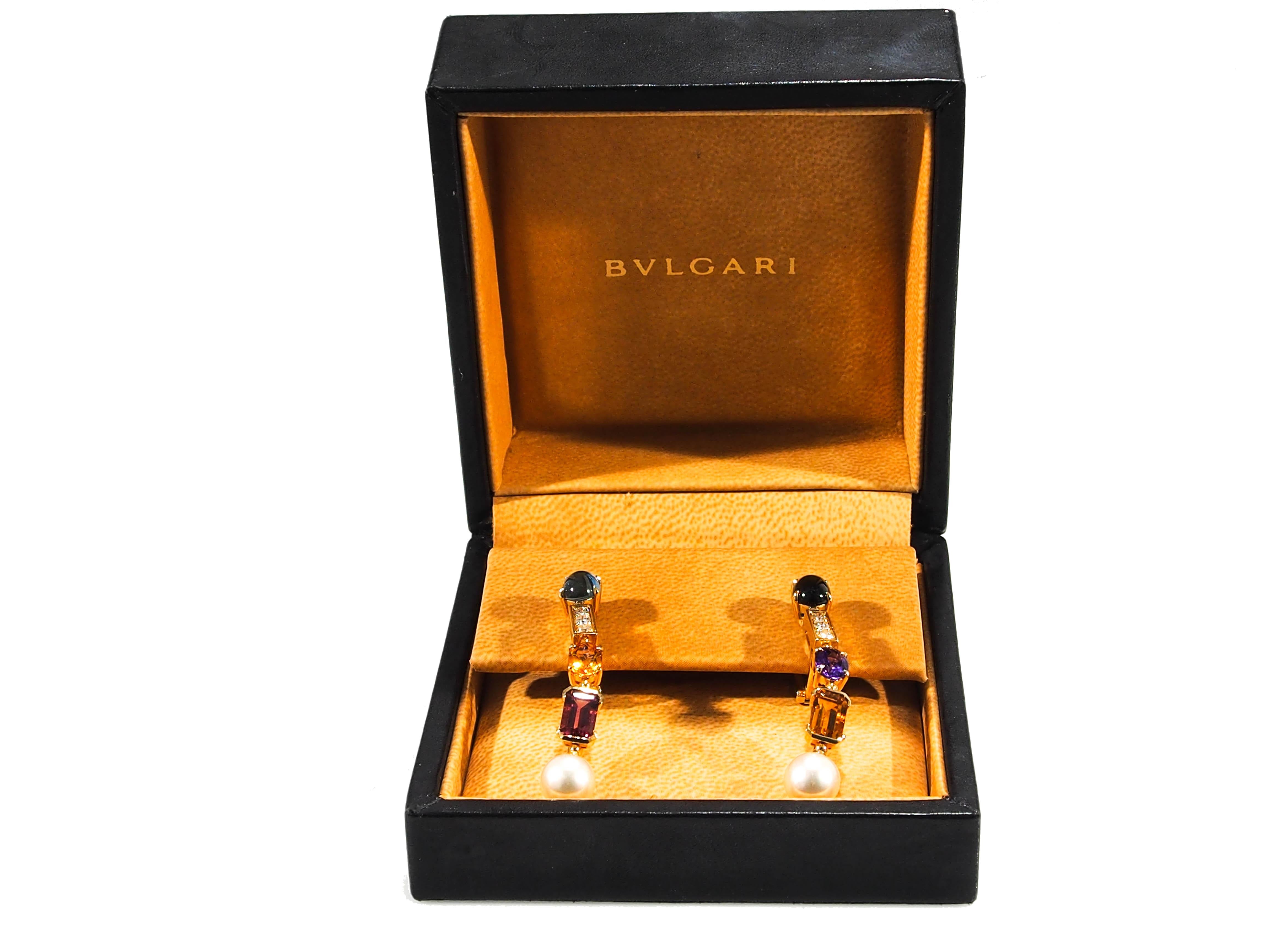 Bvlgari Diamond Earrings Allegra Collection Gemstone 18 Karat 1