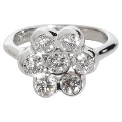 Bvlgari Diamond Flower Shaped Cluster Ring in Platinum 1 CTW