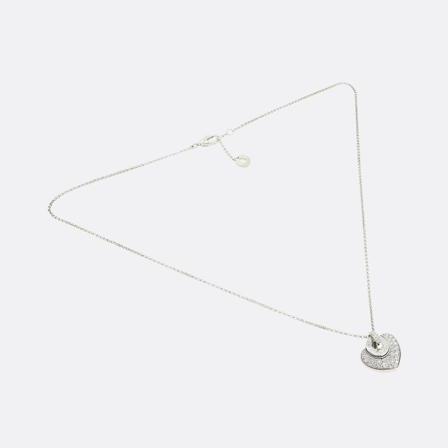 Brilliant Cut Bvlgari Diamond Heart Necklace