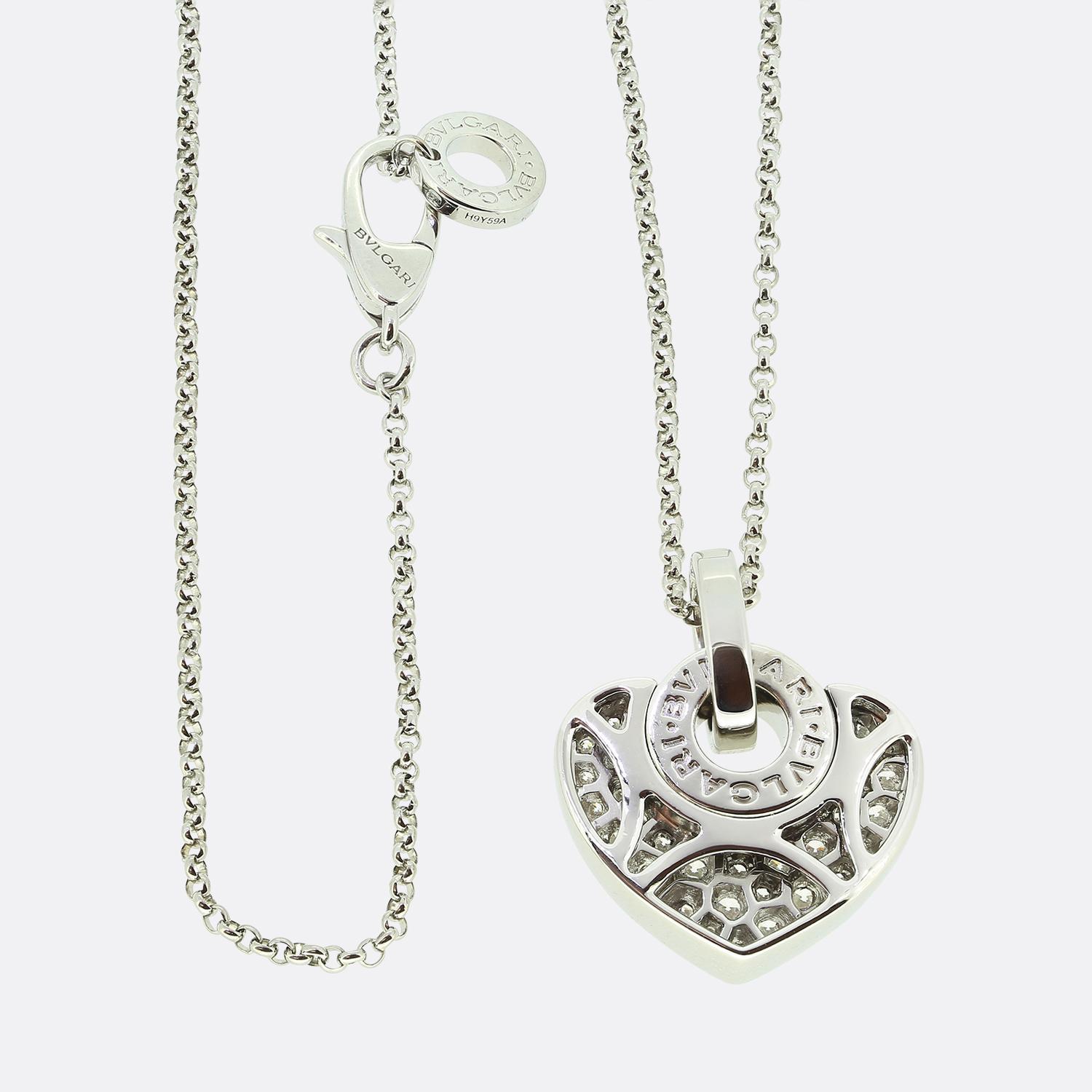 Bvlgari Diamond Heart Necklace In Excellent Condition In London, GB