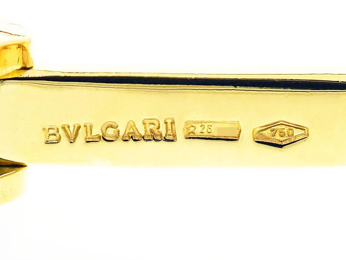 Bvlgari Diamond Hematite Cufflinks Tie Pin Set 18 Karat Yellow Gold Pink Gold im Zustand „Gut“ in Tokyo, JP